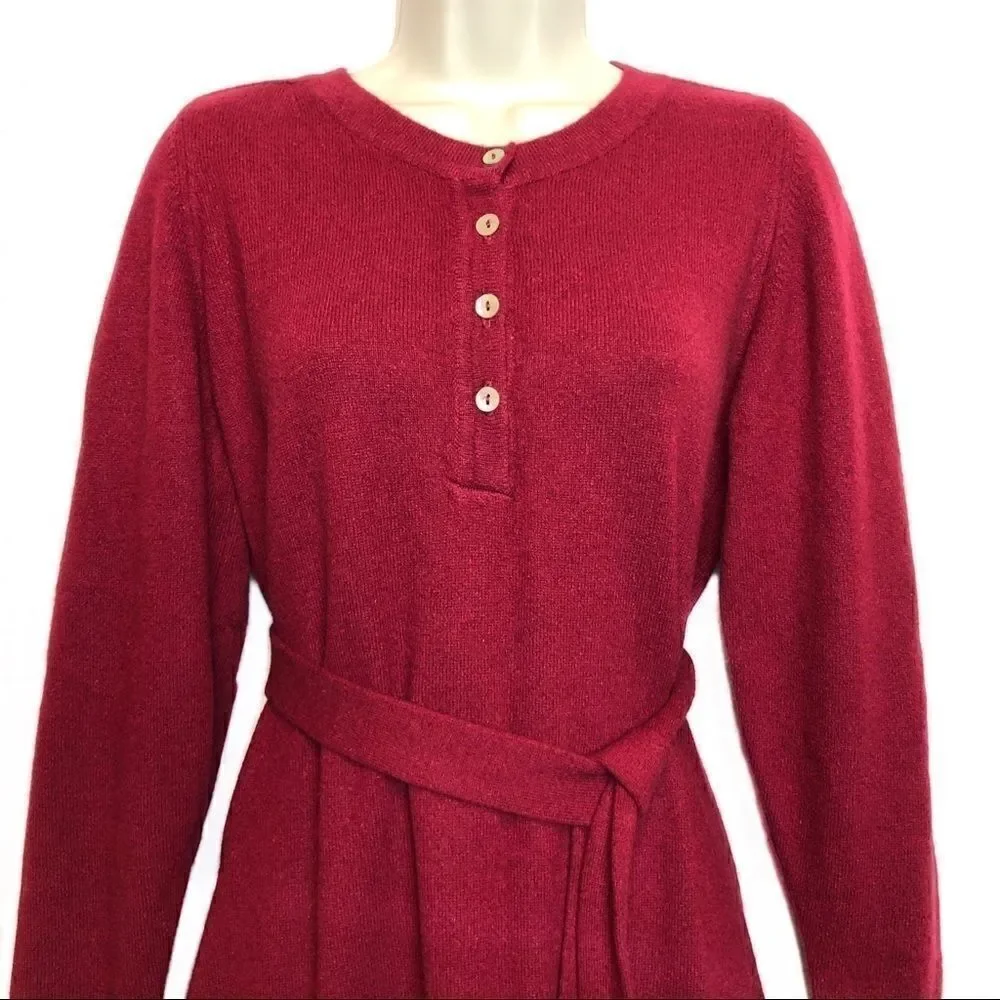 VINTAGE  100% Cashmere Dress Orvis by Jacques deLoux in Cranberry Women’s Small - Picture 3 of 10